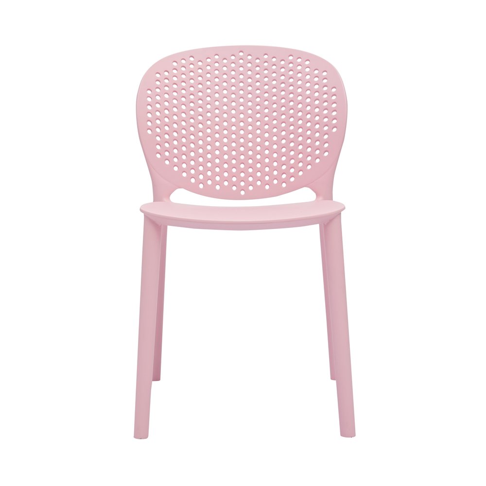 Set Of Four Pink Heavy Duty Plastic Juvenile Chairs