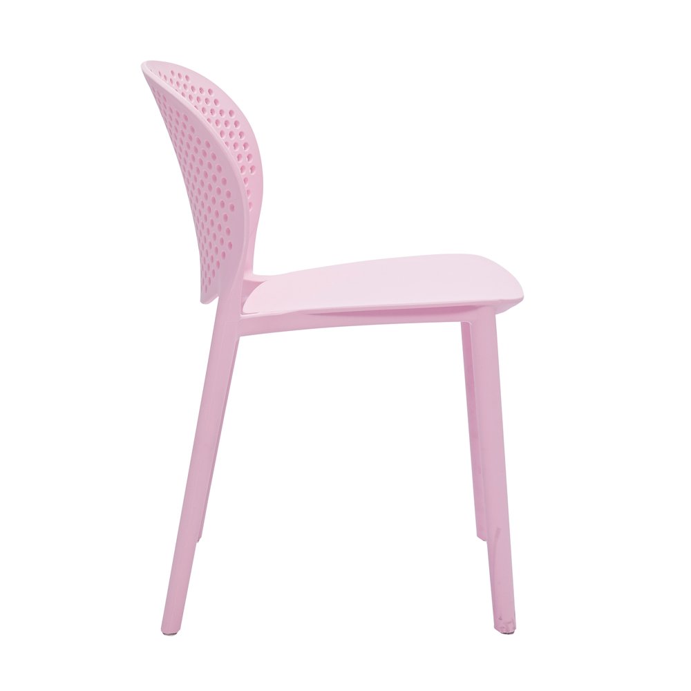 Set Of Four Pink Heavy Duty Plastic Juvenile Chairs