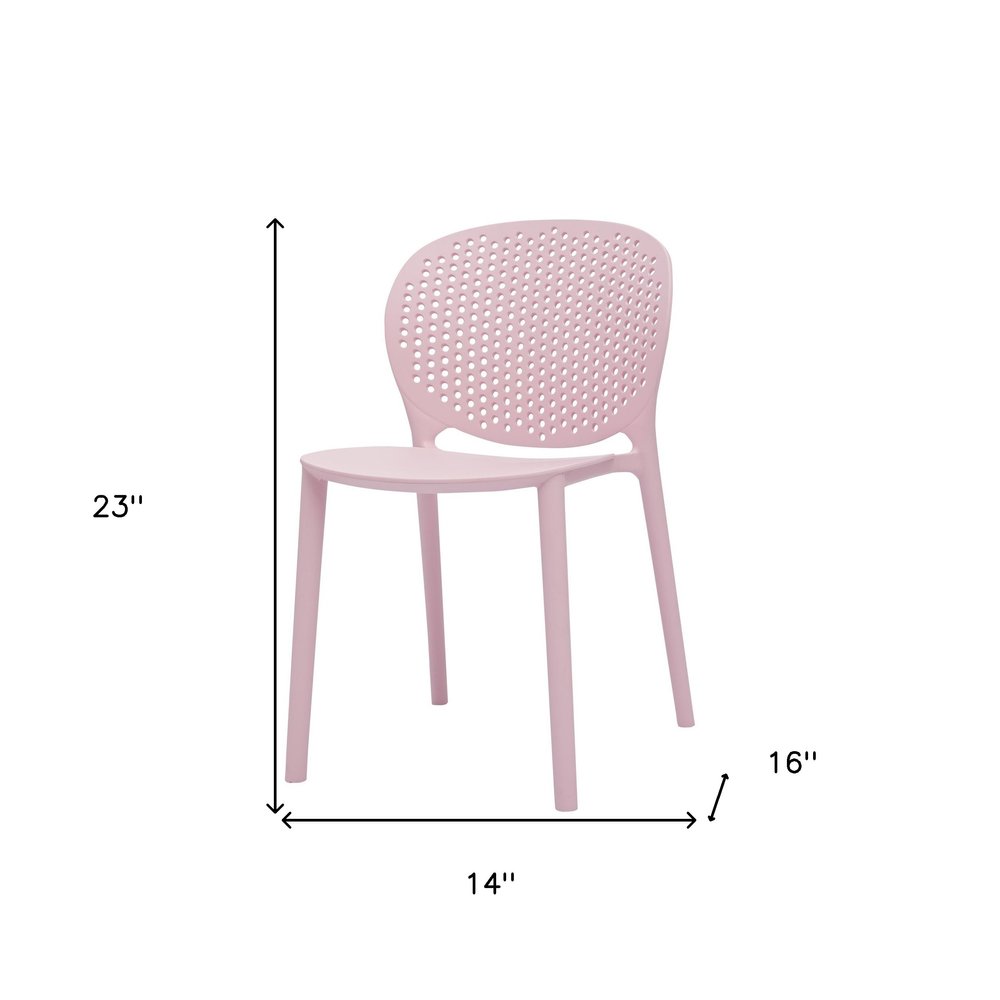 Set Of Four Pink Heavy Duty Plastic Juvenile Chairs