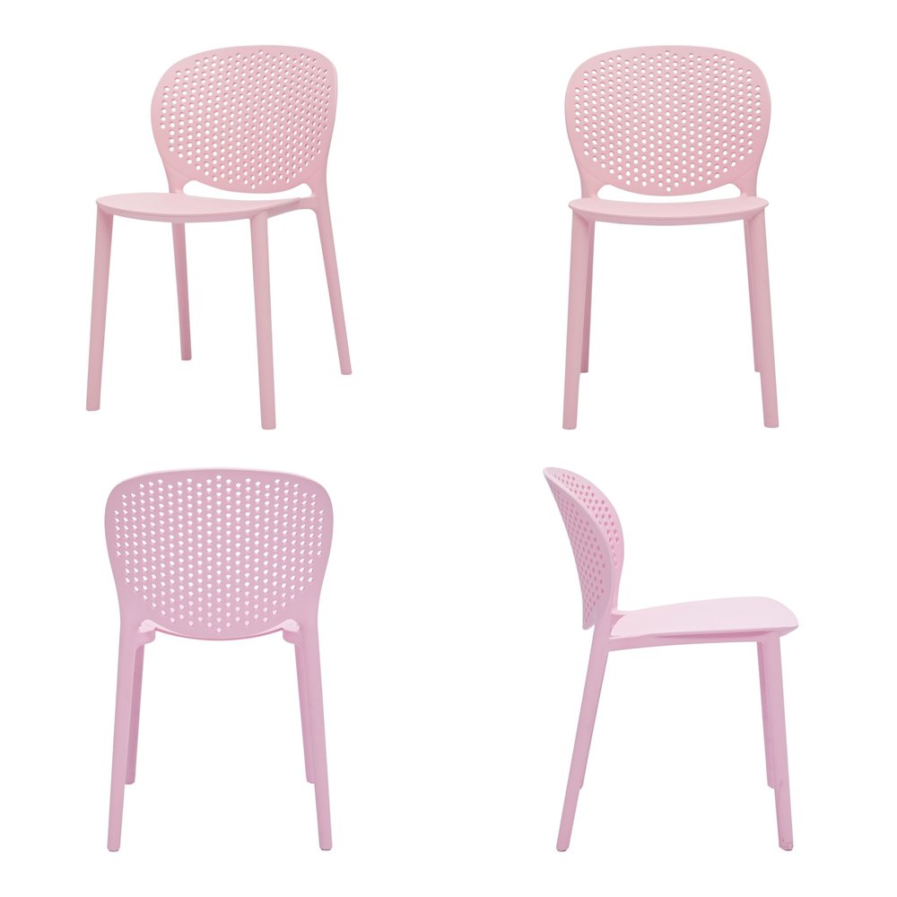 Set Of Four Pink Heavy Duty Plastic Juvenile Chairs