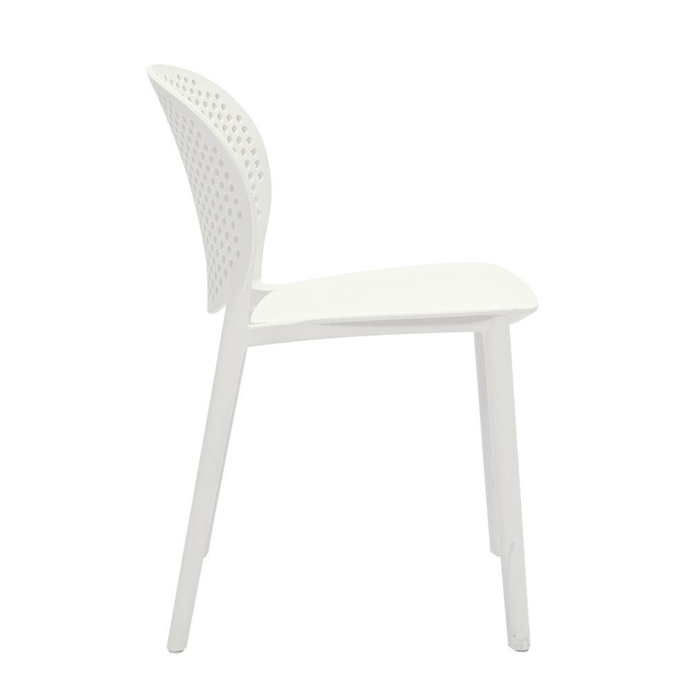 Set Of Four White Heavy Duty Plastic Juvenile Chairs