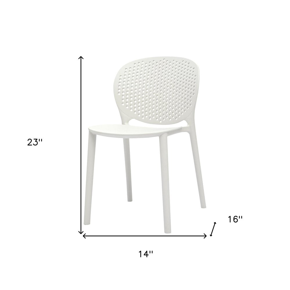 Set Of Four White Heavy Duty Plastic Juvenile Chairs