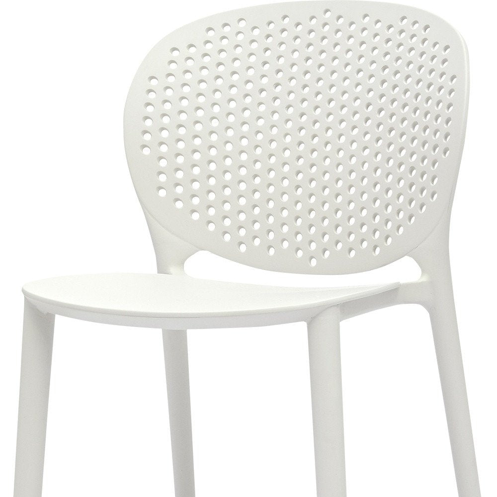 Set Of Four White Heavy Duty Plastic Juvenile Chairs