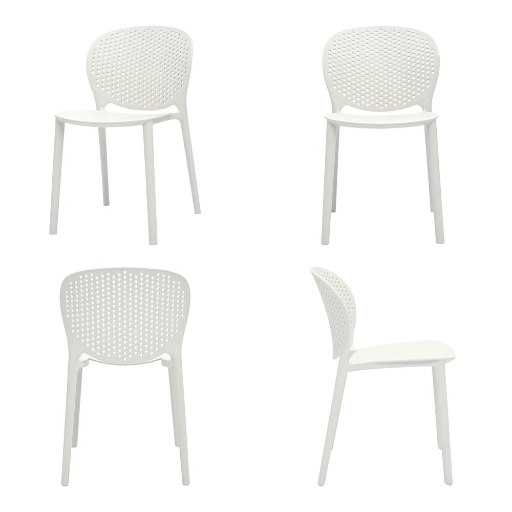 Set Of Four White Heavy Duty Plastic Juvenile Chairs