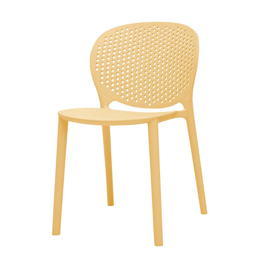 Set Of Four Yellow Heavy Duty Plastic Juvenile Chairs