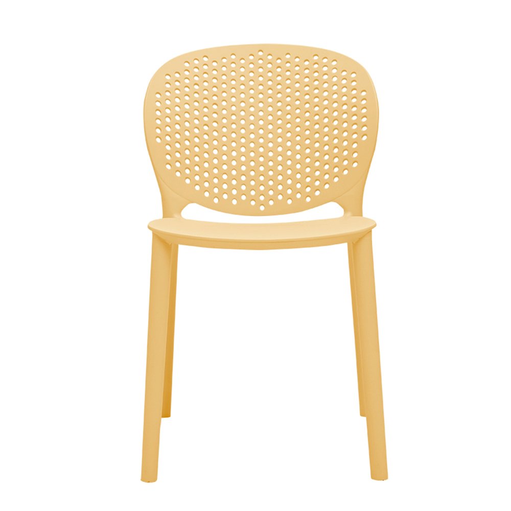 Set Of Four Yellow Heavy Duty Plastic Juvenile Chairs