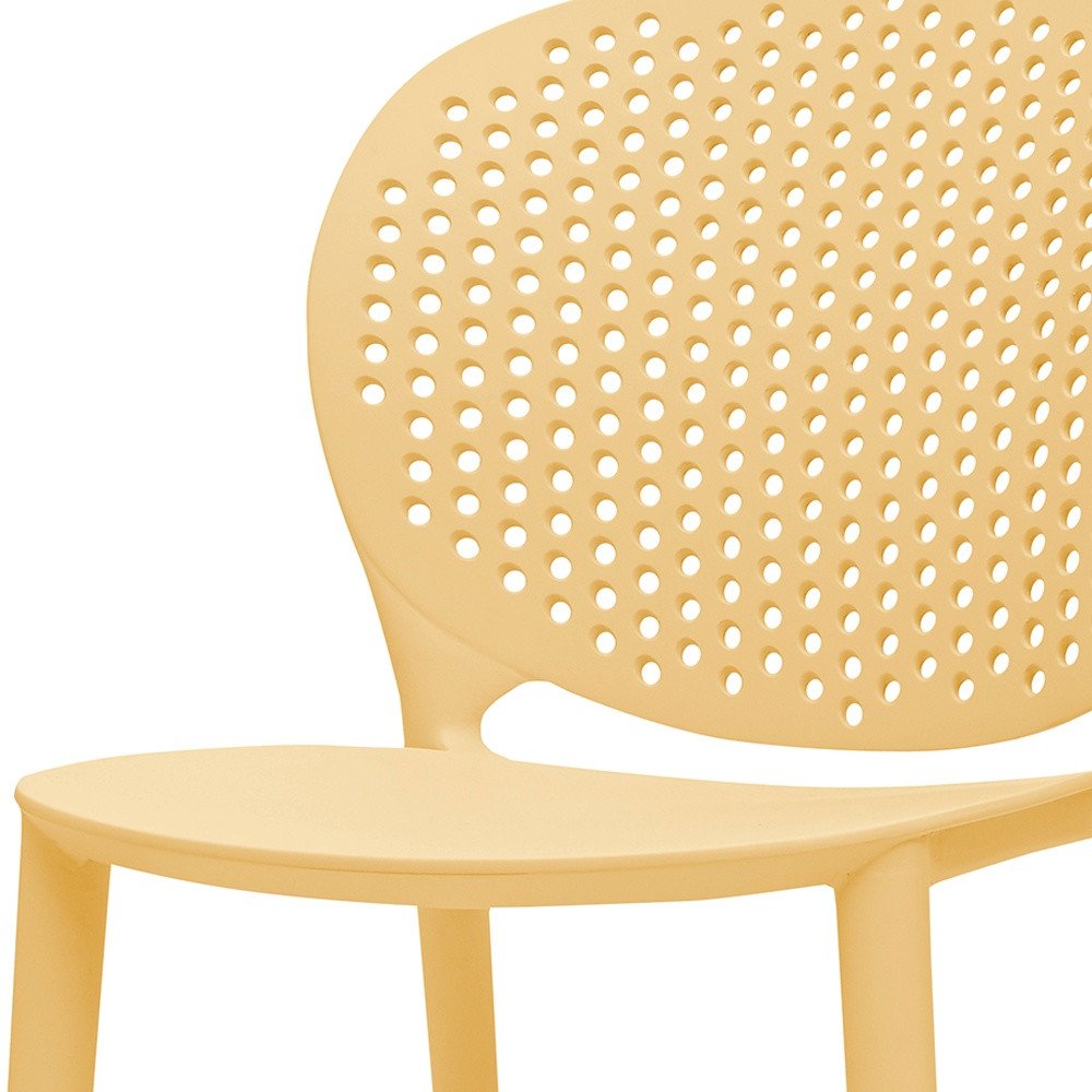 Set Of Four Yellow Heavy Duty Plastic Juvenile Chairs