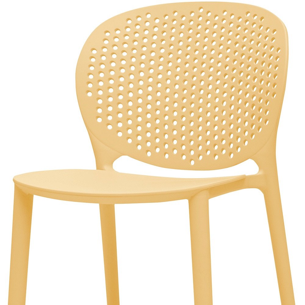 Set Of Four Yellow Heavy Duty Plastic Juvenile Chairs