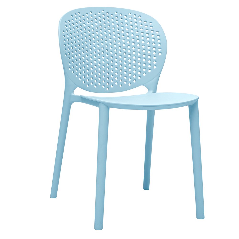 Set Of Four Aqua Blue Heavy Duty Plastic Juvenile Chairs