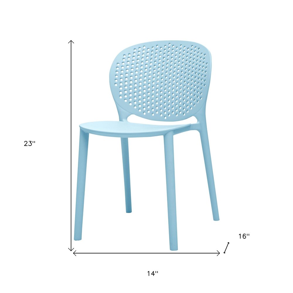 Set Of Four Aqua Blue Heavy Duty Plastic Juvenile Chairs