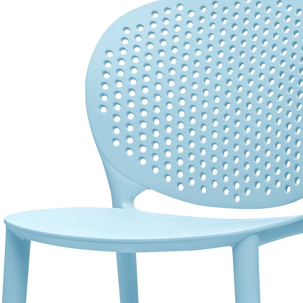 Set Of Four Aqua Blue Heavy Duty Plastic Juvenile Chairs