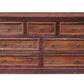 64" Brown Solid Wood Seven Drawer Double Dresser
