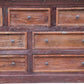 64" Brown Distressed Solid and Reclaimed Wood Seven Drawer Double Dresser