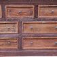 64" Brown Solid Wood Seven Drawer Double Dresser
