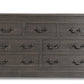64" Brown Solid Wood Seven Drawer Double Dresser