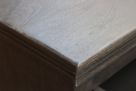 64" Brown Distressed Solid and Reclaimed Wood Seven Drawer Double Dresser