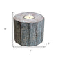 5" Brown And White Solid Wood Tabletop Tealight Candle Holder