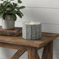 5" Brown And White Solid Wood Tabletop Tealight Candle Holder
