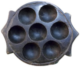 10" Black Cement Seven Tealight Round Candle Holder