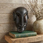 10" Black Solid Wood Decorative Mask Tabletop Sculpture