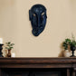 10" Black Solid Wood Decorative Mask Tabletop Sculpture