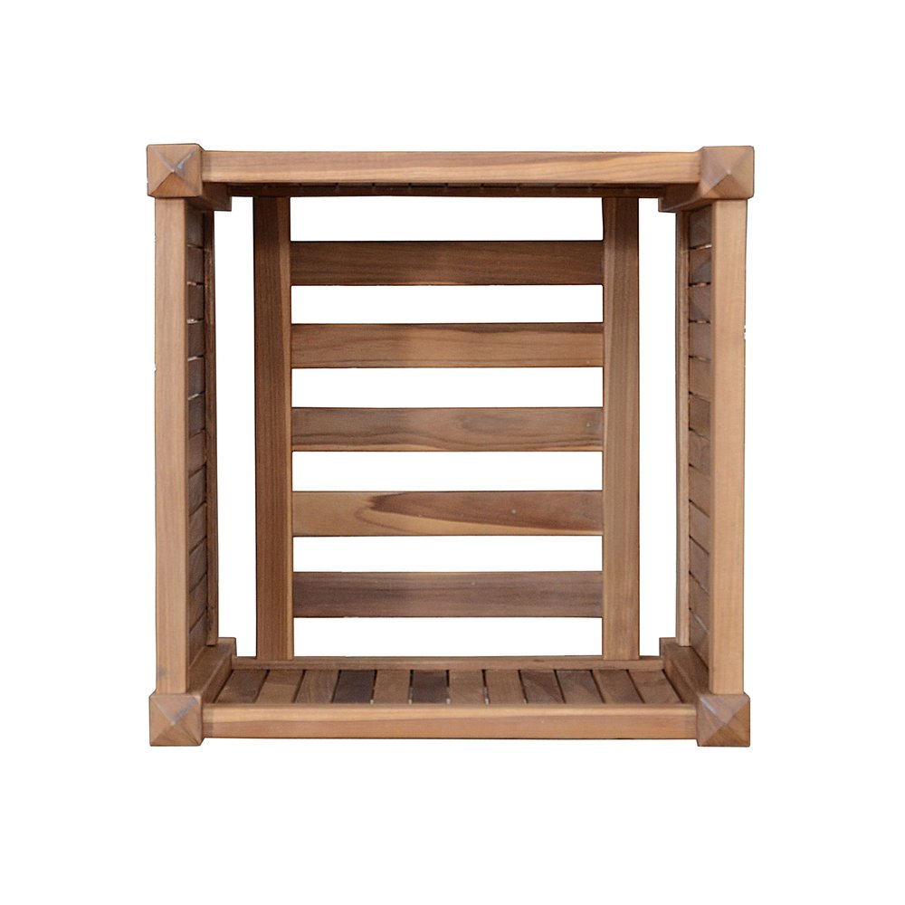 18" Natural Solid Wood Indoor Outdoor Square Planter Box