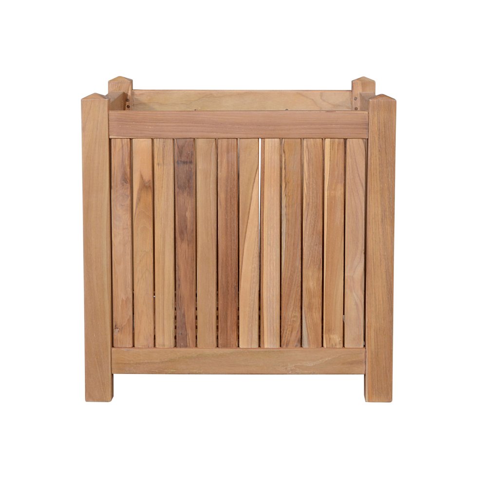22" Natural Solid Wood Indoor Outdoor Square Planter Box