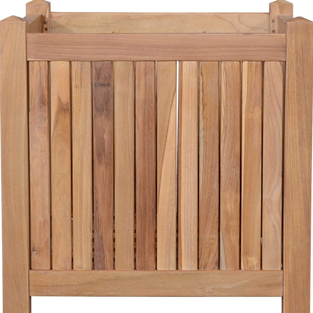 22" Natural Solid Wood Indoor Outdoor Square Planter Box