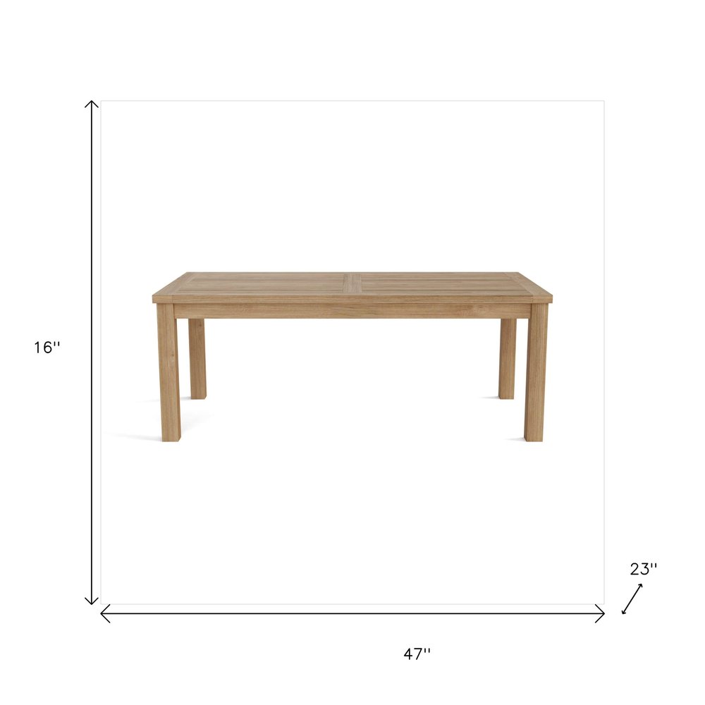 47" Natural Solid Wood Outdoor Coffee Table