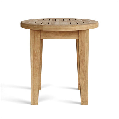20" Natural Rounded Solid Wood Outdoor Side Table