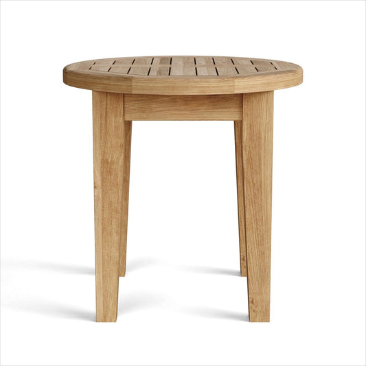 20" Natural Rounded Solid Wood Outdoor Side Table