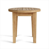20" Natural Rounded Solid Wood Outdoor Side Table