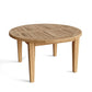 35" Natural Rounded Solid Wood Outdoor Coffee Table