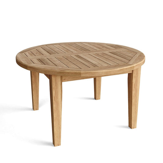 35" Natural Rounded Solid Wood Outdoor Coffee Table