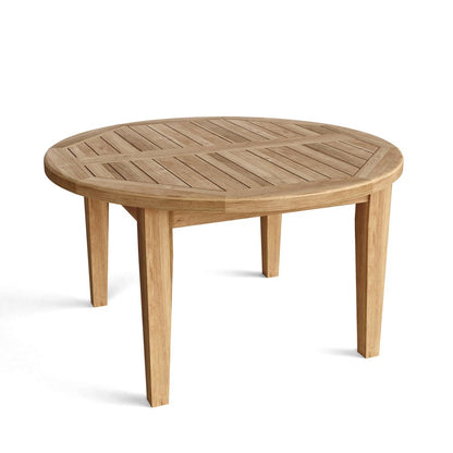 35" Natural Rounded Solid Wood Outdoor Coffee Table