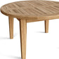 35" Natural Rounded Solid Wood Outdoor Coffee Table