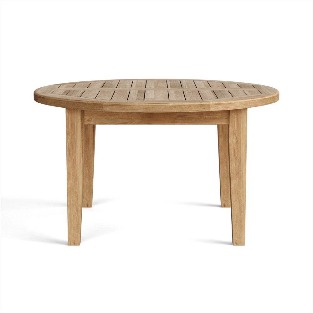 35" Natural Rounded Solid Wood Outdoor Coffee Table