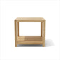 22" Natural Square Solid Wood Outdoor Side Table