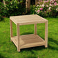22" Natural Square Solid Wood Outdoor Side Table