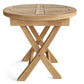 20" Natural Rounded Solid Wood Folding Outdoor Side Table