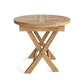 20" Natural Rounded Solid Wood Folding Outdoor Side Table