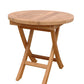 20" Natural Rounded Solid Wood Folding Outdoor Side Table