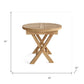 20" Natural Rounded Solid Wood Folding Outdoor Side Table