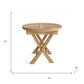 20" Natural Rounded Solid Wood Folding Outdoor Side Table
