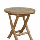 20" Natural Rounded Solid Wood Folding Outdoor Side Table