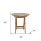 20" Natural Rounded Solid Wood Folding Outdoor Side Table