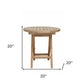 20" Natural Rounded Solid Wood Folding Outdoor Side Table