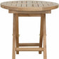 20" Natural Rounded Solid Wood Folding Outdoor Side Table