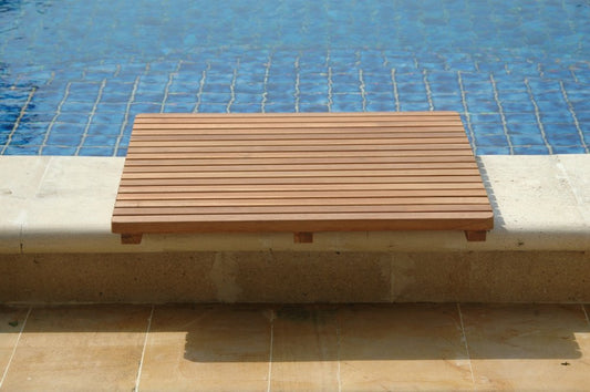 Natural Teak 24" Square Shower Mat
