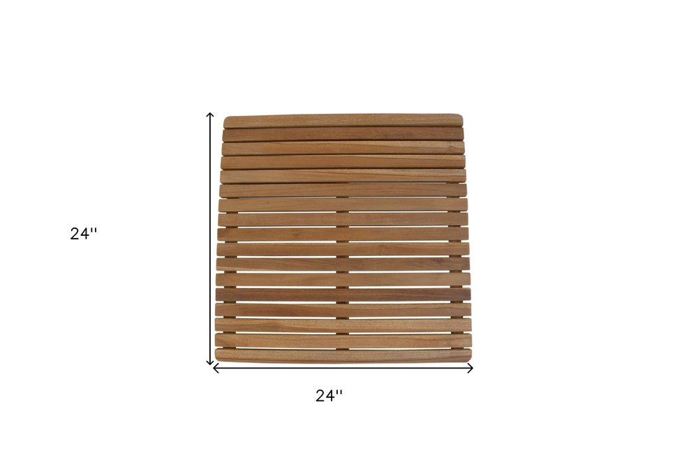 Natural Teak 24" Square Shower Mat